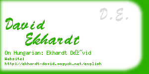 david ekhardt business card